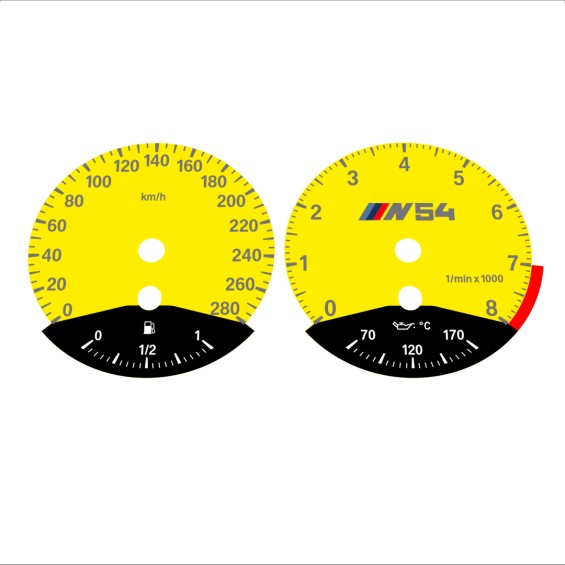 BMW E90 E92 335i 280 KM/H Yellow - Black Bottom - 53