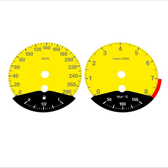 BMW E90 E92 335i 280 KM/H Yellow - Black Bottom - 57