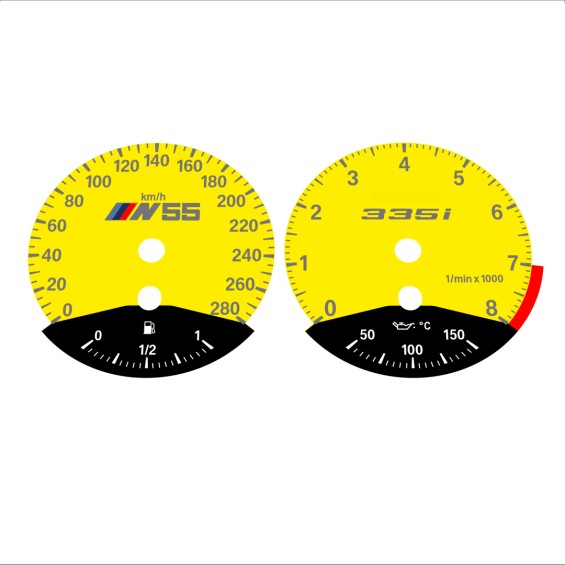 BMW E90 E92 335i 280 KM/H Yellow - Black Bottom - 64