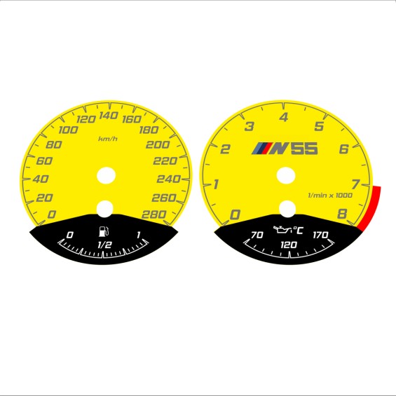 BMW E90 E92 335i 280 KM/H Yellow - Black Bottom - 87