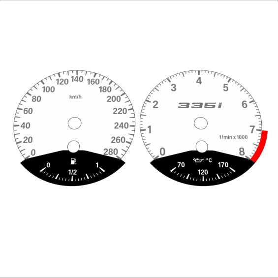 BMW E90 E92 335i 280 KM/H White - Black Bottom - 51