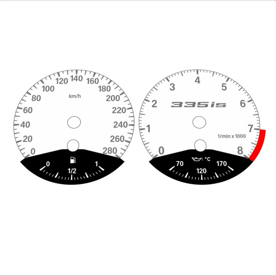 BMW E90 E92 335i 280 KM/H White - Black Bottom - 52