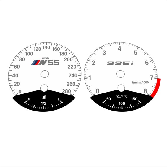 BMW E90 E92 335i 280 KM/H White - Black Bottom - 64